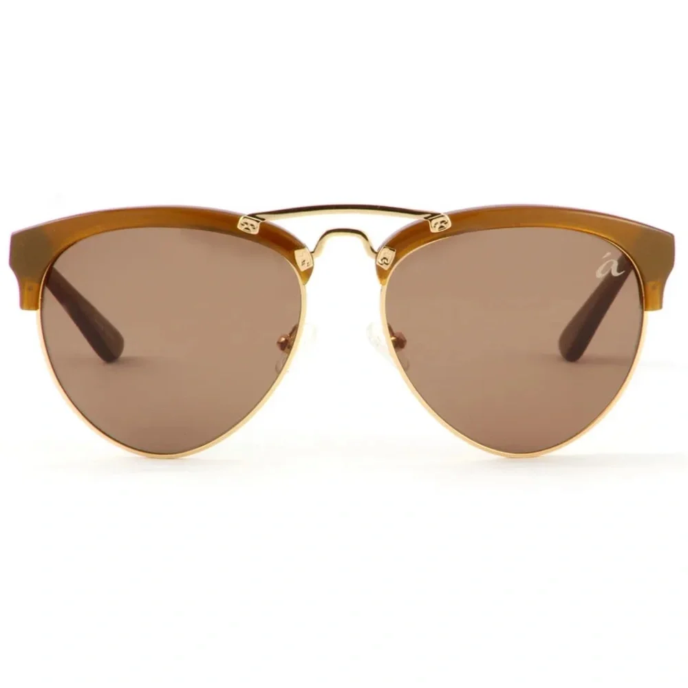 $159 ale by ALESSANDRA REVOLVE BROWN GOLD BOHO FESTIVAL SUNGLASSES 4010